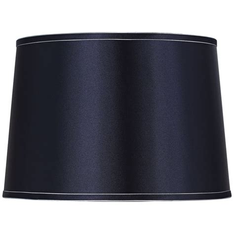 Springcrest Sydnee Navy With Silver Trim Medium Drum Lamp Shade 14 Top X 16 Bottom X 11 Slant