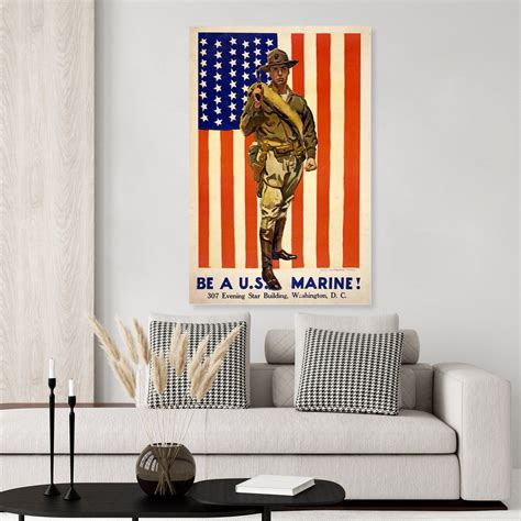 Vintage Marine Enlistment Poster Ww1 Etsy