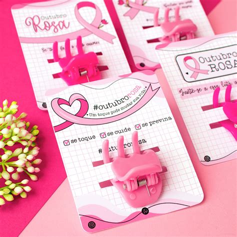 Card Presilha Lembrancinha Outubro Rosa Elo