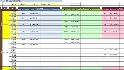 Appointment Scheduler Template Excel Database