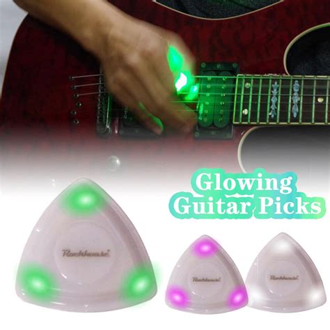 Glowing Guitar Picks Non Slip Guitar Picks Jazz Plectrum With Led