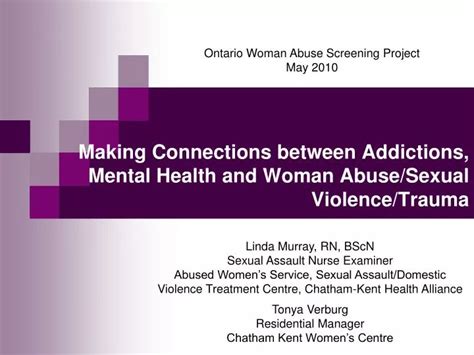 Ppt Making Connections Between Addictions Mental Health And Woman