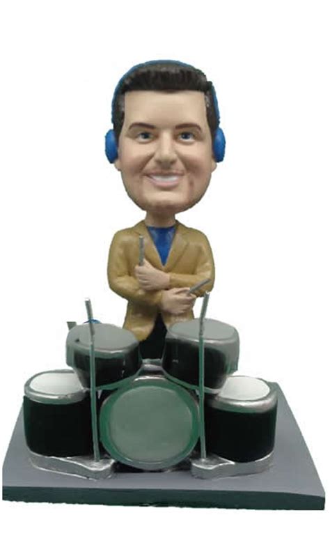 Custom Bobble Head Drummer With Headphones Bobblehead T Ideas For Men