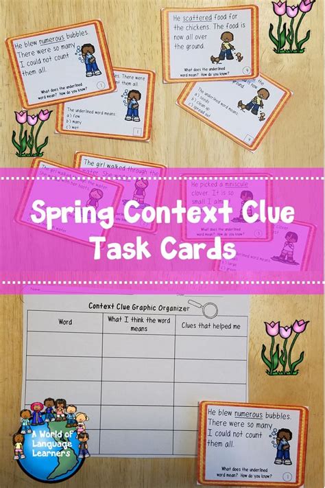 Context Clue Task Cards Spring Print And Digital