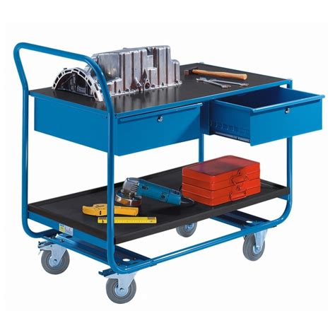 PremKraft Industrial Table Trolleys With Shelves And Drawers Shelf