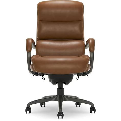 La Z Boy Aberdeen Ergonomic Bonded Leather Swivel Computer And Desk Chair Camel 51545 Cam