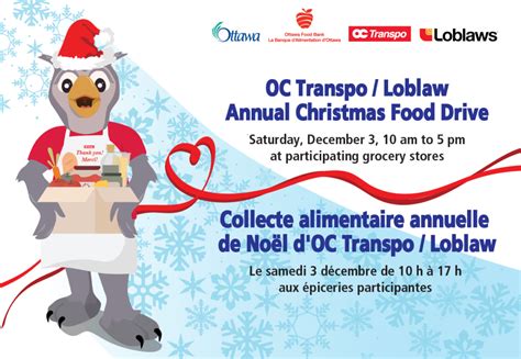 Oc Transpo Loblaw Christmas Food Drive 2022 Ottawa Food Bank