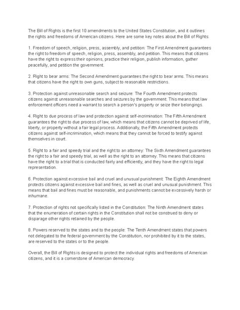 Bill Of Rights First 10 Amendments The Bill Of Rights Is The First 10