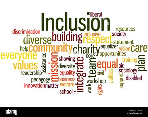 Inclusion Word Cloud Concept On White Background Stock Photo Alamy