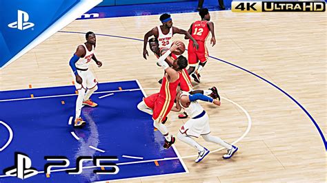 (PS5) NBA 2K22 Next-Gen 4K Gameplay | Atlanta Hawks @ New York Knicks ...