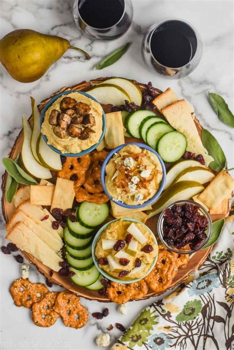 Delicious Hummus Varieties Charcuterie Board