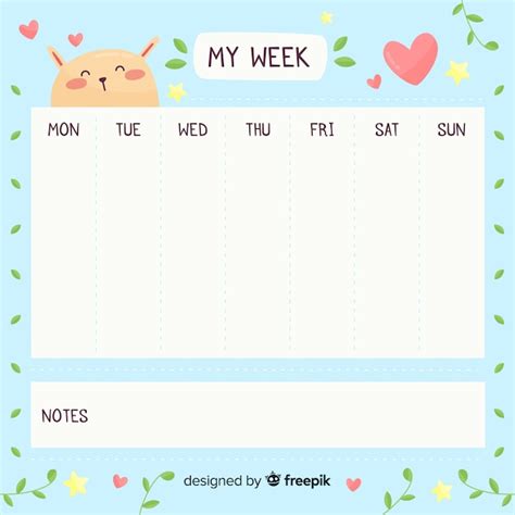 Cute Weekly Calendar Printable Rea Leland