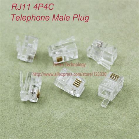 100pcs Lot RJ11 4P4C Modular Jack Network Male Plugs 4 Pin Telephone