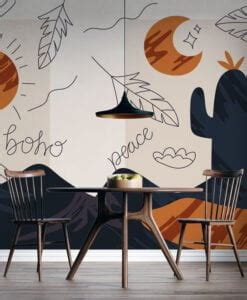 Boho Sun Moon Wallpaper Mural Silk Interiors Wallpaper Australia