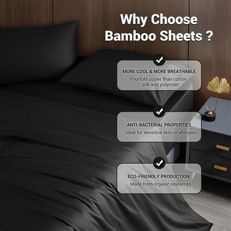 Shilucheng Cooling Breathable Bamboo Full Size Bed Sheets Set 1800