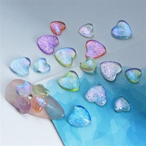 50pcs Large Art Rhinestones Flat Back Crystals Heart Stone Ebay