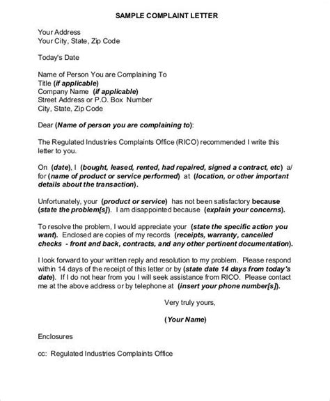 Free Complaint Letter Samples In Ms Word Pages Google Docs Pdf