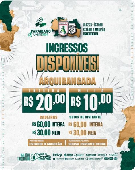 Sousa Divulga Pre Os Dos Ingressos Do Jogo Diante Do Treze Pb Esportes