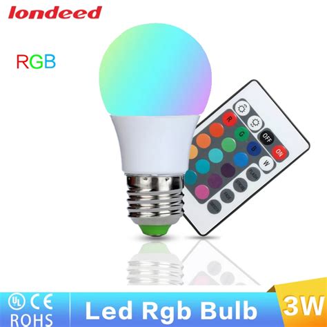 1 sztuk partia Żarówka LED RGB E27 3 W Lampa LED AC110V 220 V 16 Zmiana