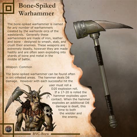Hammer Bone Spiked Warhammer By Bradlyvancamp On Deviantart