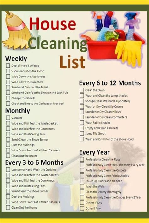 Monthly Cleaning Schedule Clean House Schedule House Cleaning