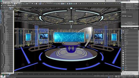 Virtual TV Studio Sets Collection Vol 14 4 PCS DESIGN 3D Model