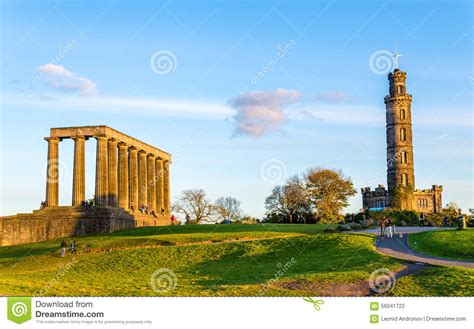 Monuments on Calton Hill in Edinburgh Editorial Photography - Image of ...