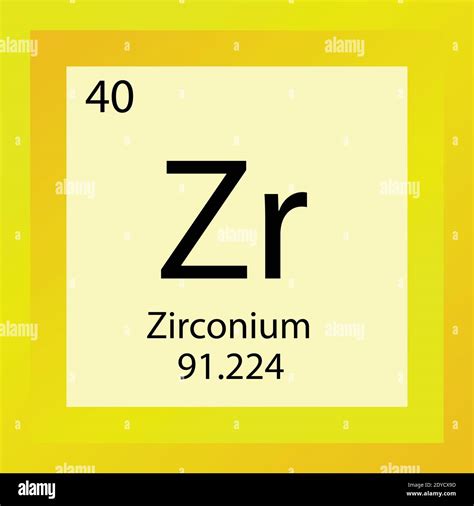 Zr Zirconium Chemical Element Periodic Table. Single element vector ...