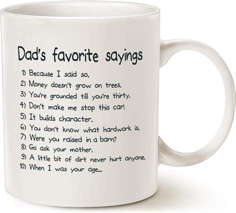 Mauag Funny Dads Favorite Sayings Coffee Mug Funny Dadisms