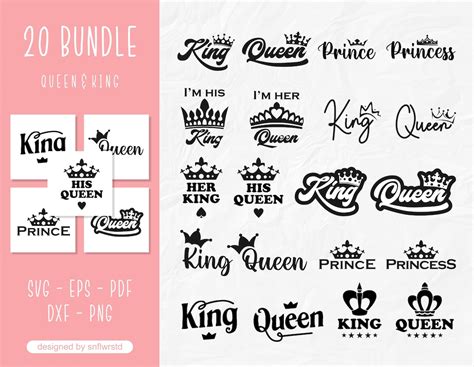 Queen And King Svg King Svg Queen Svg King Queen Svg Her King Svg His Queen Svg King Crown