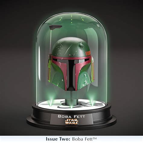 The Bradford Exchange Boba Fett Collector Helmet In Illuminated Glass