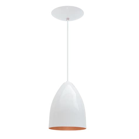 X Pendente Soft Poptem Cone Aluminio Branco E Cobre Lumin Ria Lustre