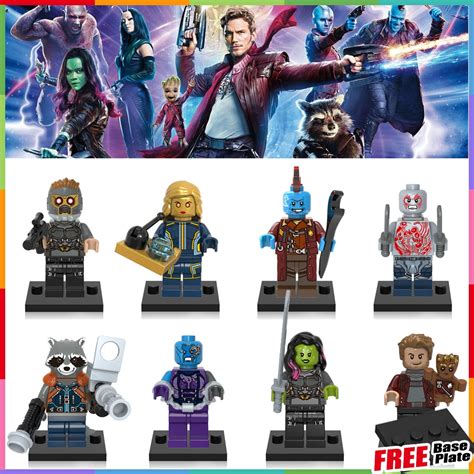 Minifiguras Guardianes De La Galaxia Star Lord Ayesha Yondu Drax The