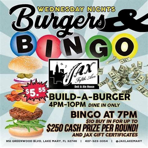 Burger & Bingo Night, Orlando FL - Sep 25, 2019 - 4:00 PM