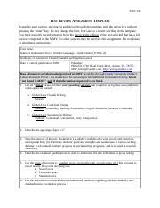 Language Test Review Assignment 1 Docx EDUC 621 TEST REVIEW