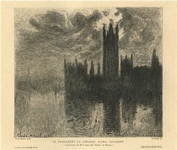 Claude Monet Etching Le Parlement De Londres Soleil Couchant