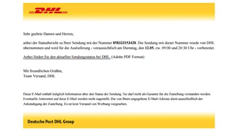 Gefälschte DHL E Mails Diese Versionen sind aktuell im Umlauf NETZWELT