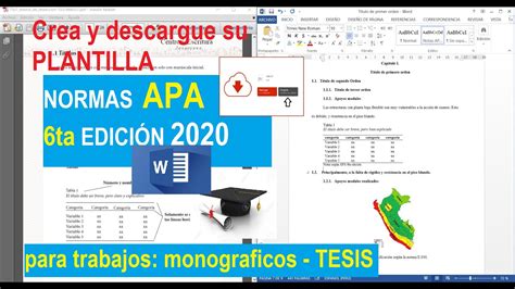 Normas Apa Sexta EdiciÓn 2020 Plantilla Bien Explicado Para Tesis Y