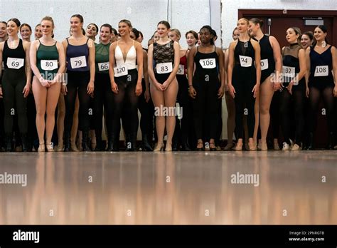 Dancers Watch During Auditions For A Spot On The Rockettes Line For The