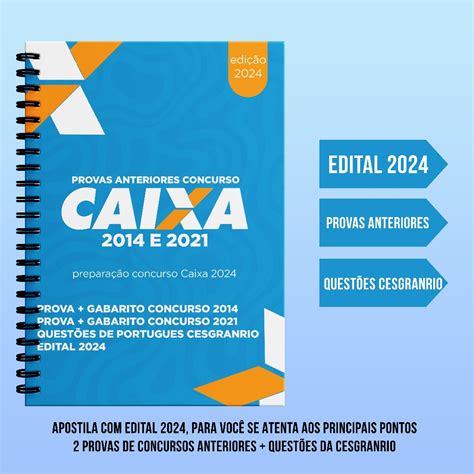 Apostila Concurso Caixa 2024 Edital 2024 Provas Gabaritos Modelo