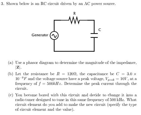 Solved Shown Below Is An R C Circuit Driven By An AC Power Chegg