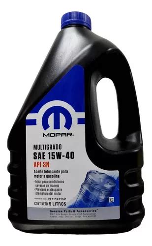 Aceite Multigrado Sae W Mopar Garrafa Litros Env O Gratis