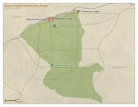 Mana Pools Map – Detailed Map of Mana Pools National Park