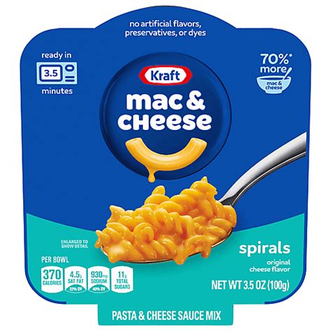 Kraft Mac & Cheese, Original Cheese Flavor, Spirals 3.5 oz | Boxed ...