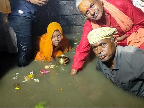 Lord Shiva Of Vacheshwar Nath Immersed In The Water Of Kosi In Saharsa