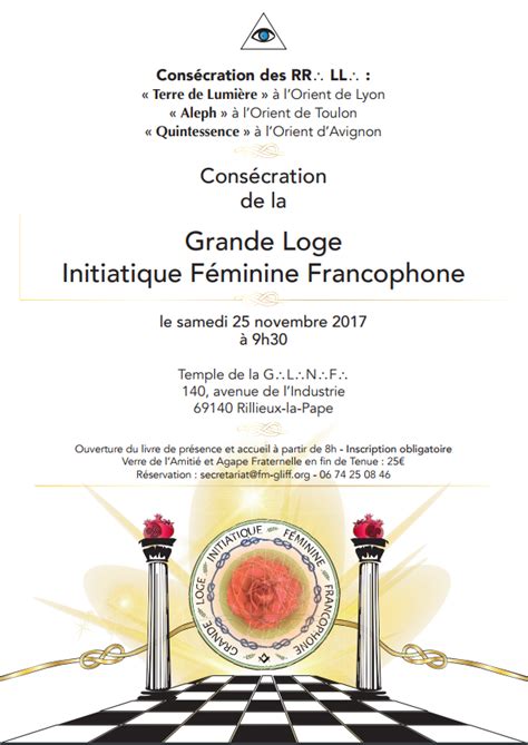 CONSÉCRATION DE LA GRANDE LOGE INITIATIQUE FÉMININE FRANCOPHONE GADLU