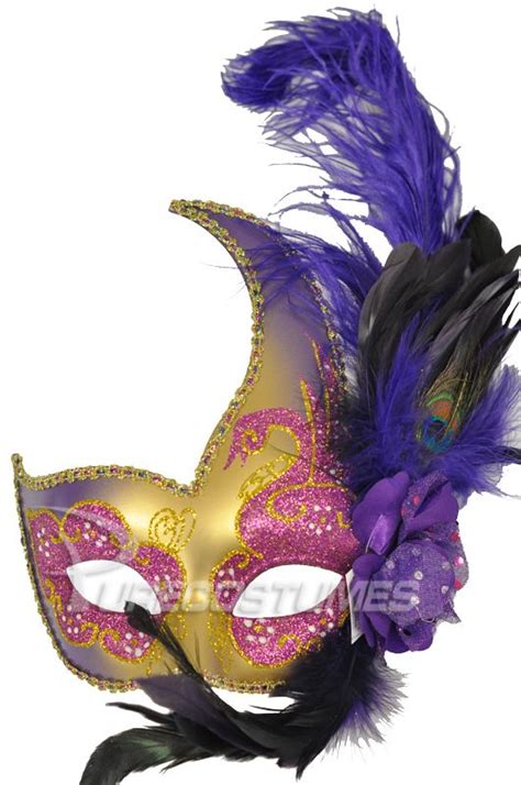 Mardi Gras Swan Mask (Purple/Gold) | Mardi gras, Mardi gras mask ...