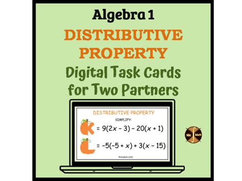 Distributive Property And Combining Like Terms 13 Cards For 2 Partners 26 Problems Teaching