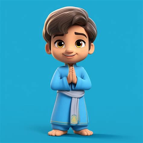 Premium AI Image A Cartoon Character With A Blue Robe Generated By Ai