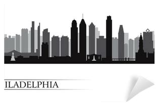 Philadelphia City Skyline Detailed Silhouette Wall Philadelphia